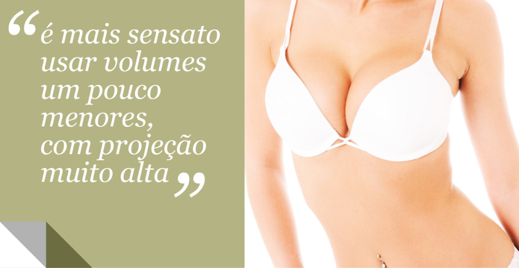 volume das próteses para a mamoplastia