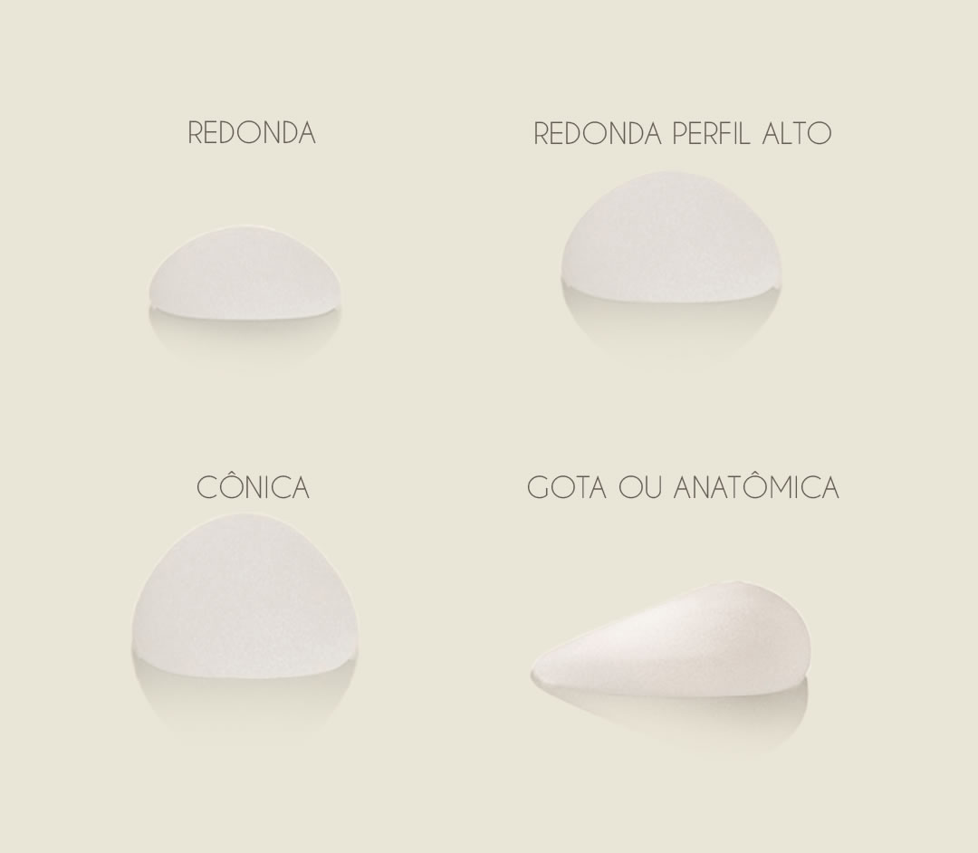 modelos de prótese de silicone para cirurgia plástica