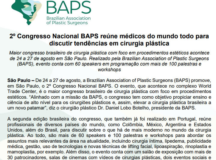 Dr. Alexandre Charão confirma presença no 2º Congresso Nacional BAPS