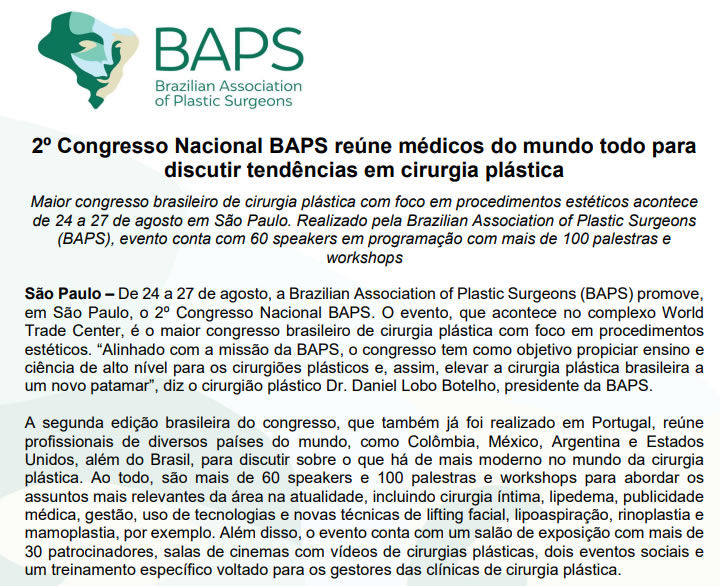 Dr. Alexandre Charão confirma presença no 2º Congresso Nacional BAPS